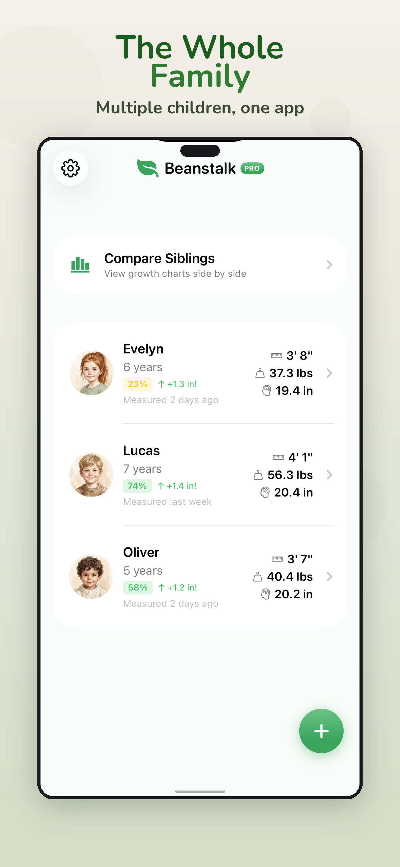 Track multiple children in one app
